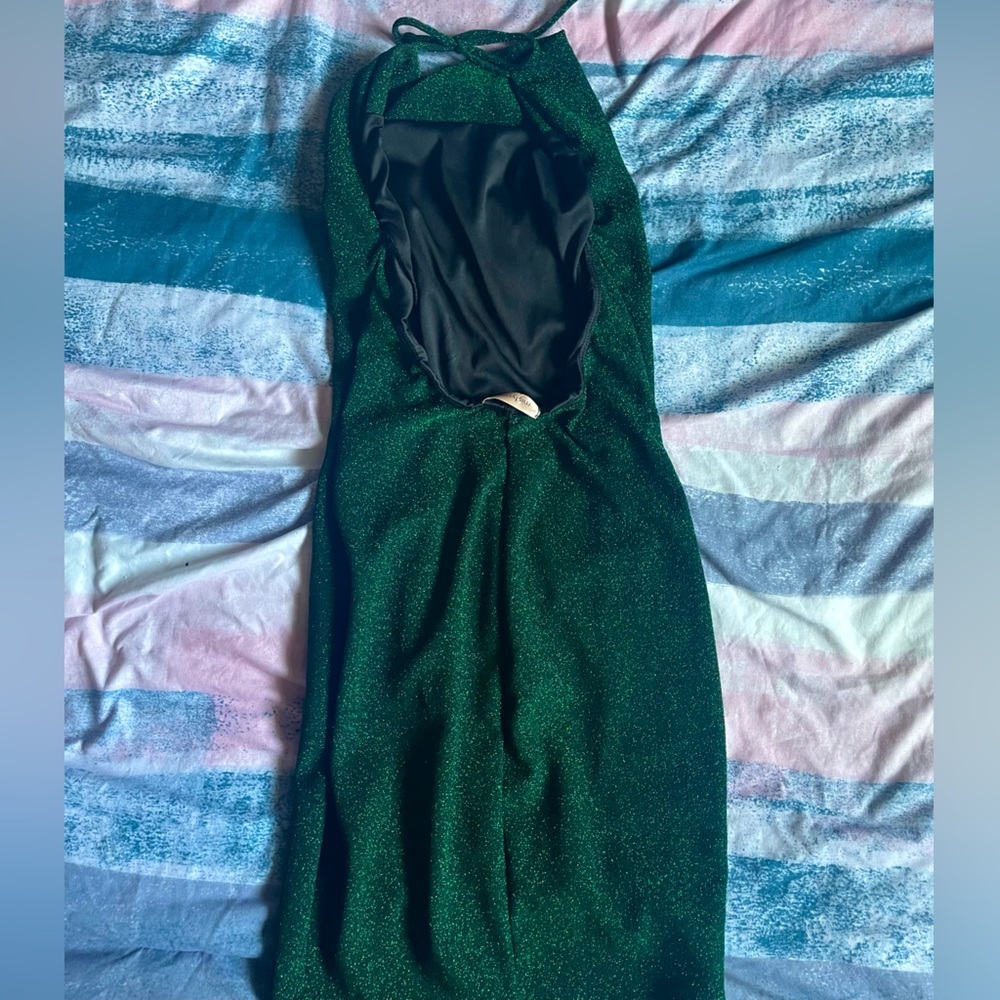 Green sparkly cocktail dress